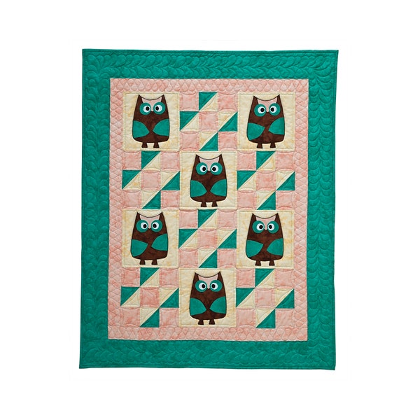 Ollie Owl Baby Quilt - Applique Animal Barn Pattern - Baby Gift - Craft Pattern - Print Pattern