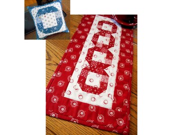 Circled With Love Table Runner Pincushion Pattern - Table Runner Quilt Patterns - Sewing Pincushion Pattern - Print Pattern