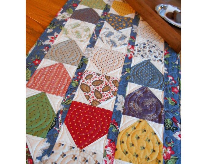 Tea and Biscuits Table Runner Quilt Pattern - Charm Square Patterns - Sewing Pattern - Print Pattern