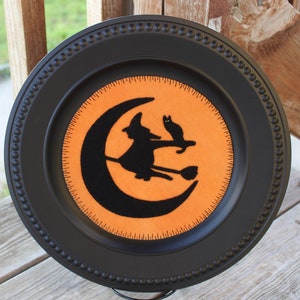 Night Flight Wool Charger - Applique Halloween Fall Autumn Pattern - Felted Wool Applique - Digital PDF Pattern
