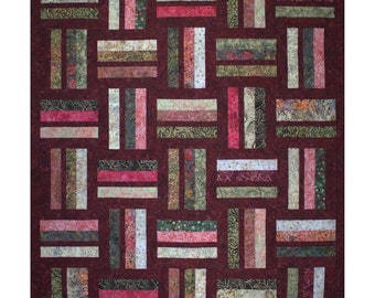 Secret Garden Jelly Roll Quilt Pattern - Strip Quilt Patterns - Bali Pop - Sewing Pattern - Digital Pattern