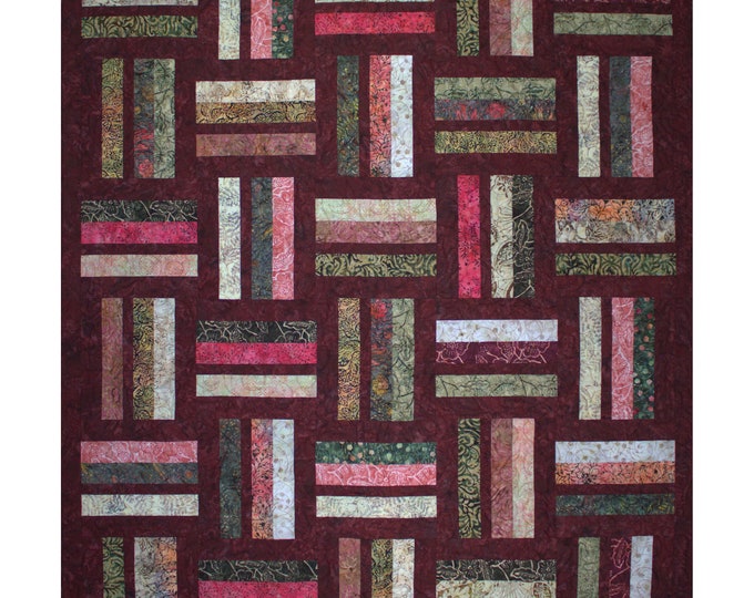 Secret Garden Jelly Roll Quilt Pattern - Strip Quilt Patterns - Bali Pop - Sewing Pattern - Print Pattern