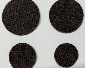Precut Wool Pennies DARK BROWN 50pcs - Mill Dyed Wool Fabric Pre felted 4 sizes