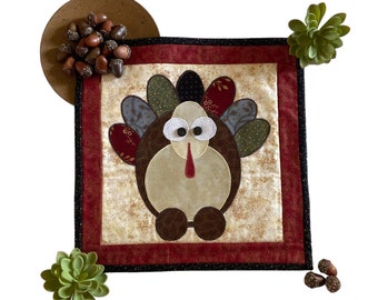 Turkey Day Thanksgiving Fall Applique Quilt Pattern - Digital PDF Pattern