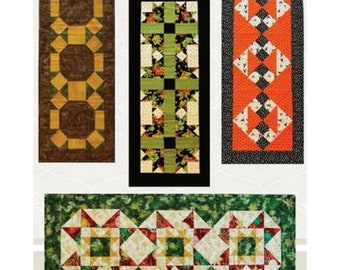 On The Table Runner 2 Quilt Pattern - Seasonal Quilt Patterns - Sewing Kitchen- Fall - Sunflower - Halloween - Print Pattern