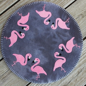 Flamingo Fun Wool Applique - Applique Bird Animal Pattern - Felted Wool Applique - Digital PDF Pattern