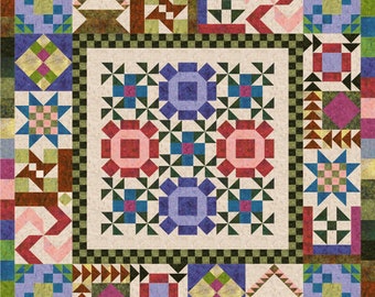 Emmy's Garden Quilt Pattern - Batik Fabric - Spring Garden - Sewing Pattern- Pieced Quilt - Print Pattern