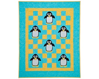 Ice Cube Penguin Baby Quilt - Applique Animal Pattern - Baby Gift - Craft Pattern - Digital PDF Pattern