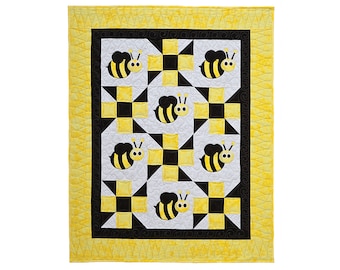 Bella Bee Baby Quilt - Applique Animal Pattern - Baby Gift - Craft Pattern - Digital PDF Pattern