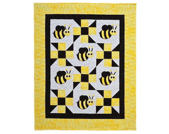 Bella Bee Baby Quilt - Applique Animal Pattern - Baby Gift - Craft Pattern - Digital PDF Pattern