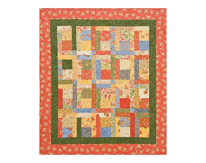 Mind the Garden Quilt - Charm Square - Jelly Roll Quilt Pattern - Strip Quilt Patterns - Sewing Pattern - Print Pattern