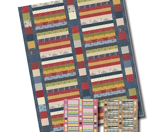 Roll on Kansas Charm Quilt - Charm Square - Jelly Roll Quilt Pattern - Strip Quilt Patterns - Sewing Pattern - Print Pattern