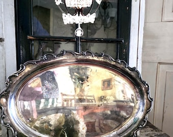 Vintage Webster Wilcox IS International Silver Co Silverplated Joann Serving Tray