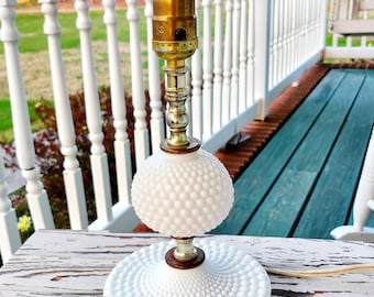 Vintage Milk Glass Hobnail Lamp, Be a Light, Buy a Lamp, Vintage Hobnail Milk Glass Table Lamp