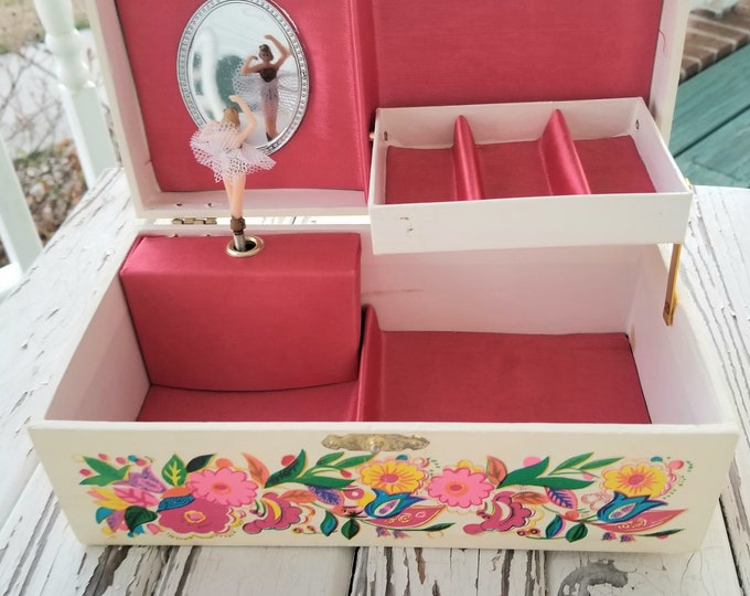 Vintage Flower Power Ballerina Jewelry Box Ballerina Jewelry Etsy