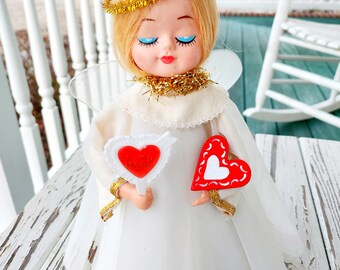 Vintage Valentine Angel,  Wake Me Up When It's Over, Sleeping Vintage Valentine Figurine