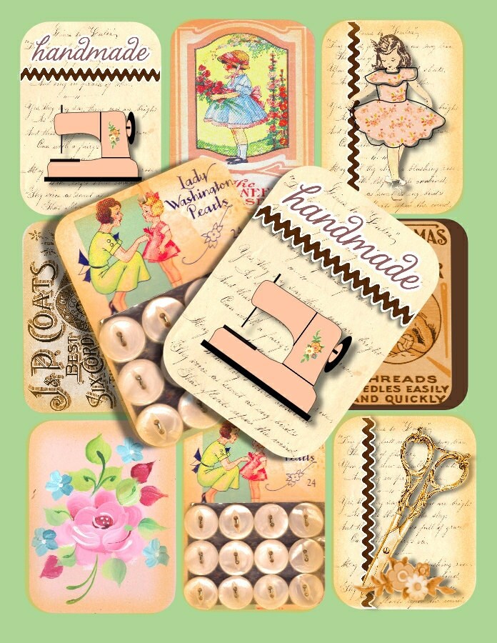 Sewing Tags Download, Suzy Sews Sweet Stuff, Junk Journal Sewing Theme Cards, Projects, Crafts INSTANT DOWNLOAD, Junk Journal Inserts for sale  