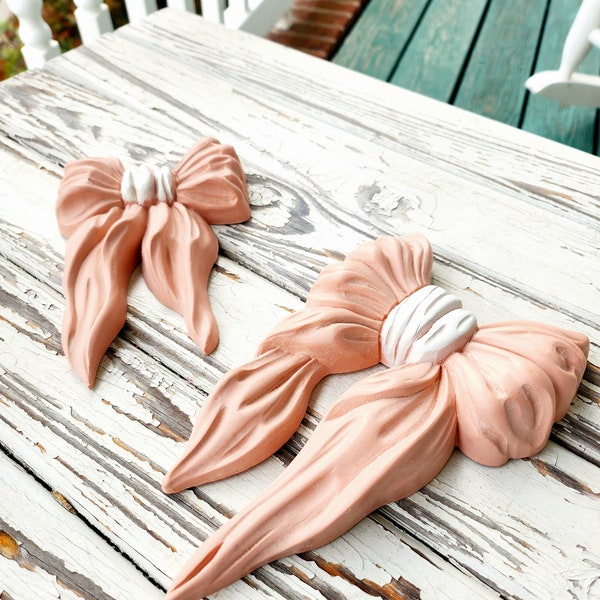 Vintage Homco Coquett Pink Bow Set, She Didn't Believe in Empty Wall Space, Vintage Pink Bows Homco