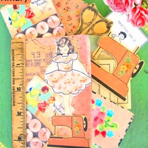 Etiquetas de costura para descargar, Suzy cose cosas dulces, tarjetas de costura para diarios basura, proyectos, manualidades (descarga instantánea), insertos para diarios basura