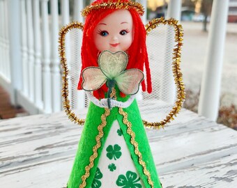 Vintage St. Patty's Day Angel,  Winner of the St. Patty's Day Pageant, Vintage St. Patty's Day Tree Topper