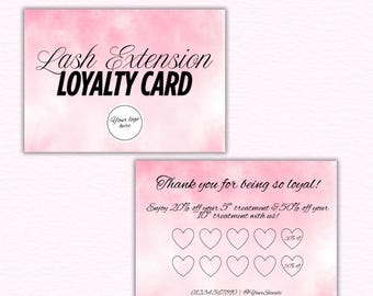 Editable Lash Tech Loyalty Card Template: Printable Beauty Salon Reward Punch Card (Canva)
