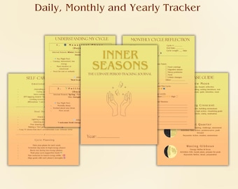 Cycle & Self-Care Journal | Period Tracker Printable | Moon Phase Guide | Hormone Sync Planner | Instant Download PDF