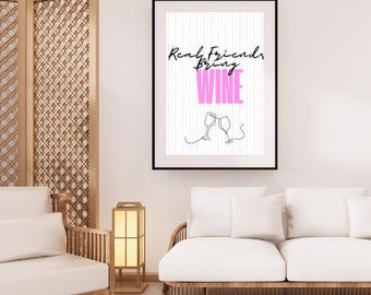 Funny Wine Quote Print: Girls Night Kitchen Art (Digital Download)