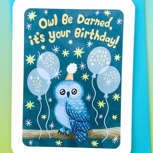 C'est votre anniversaire, chouette hibou, carte d'anniversaire chouette drôle, cadeau pour amateur de chouette, carte d'anniversaire chouette fête pour enfant, carte pour ami, noctambule