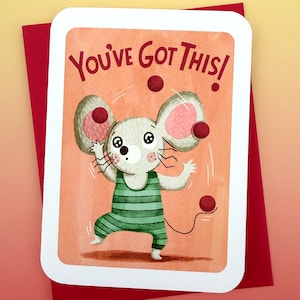 You've Got This-kaart: Muis-aanmoedigingskaart Leuke aanmoedigingskaart Cute Thinking of You-kaart Sending Love-kaart Stay Strong-kaart