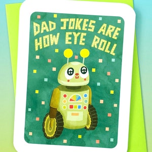 Les papas font des blagues - Robot carte de fête des pères Carte de fête des pères chétive par enfant Joli cadeau de fête des pères Carte de fête des pères drôle grand-père