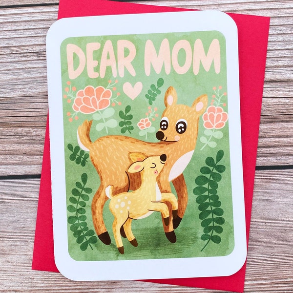 Dear Mom - Sweet Mothers Day Card Floral Gifts for Mom Mothers Day Gift Mom Birthday Card Happy Mother's Day Card for Mom Gift for Mom Card