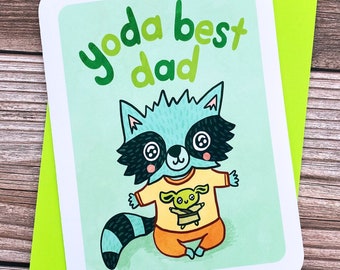 Yoda Best Dad - Father’s day card for dad Star Wars Fan Cute fathers day card husband star wars card dad Puns fathers day card from baby