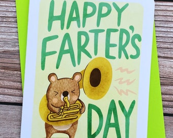 Happy Farter's Day - Funny Father’s day card for dad Cute fathers day card Sweet Fathers day card grandpa card fathers day card fart jokes