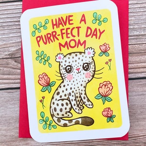 Passez une belle fête des mères - douce carte de fête des mères Amoureux des chats, cadeau de fête des mères, carte léopard, bonne fête des mères, carte pour maman, belle mignonne