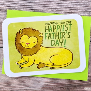 Regal Lion Father's Day Card for Dad Fathers day gift Funny fathers day card Dad appreciation card Sweet Fathers day card Grandpa card image 1