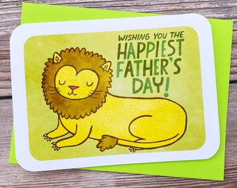 Regal Lion - Father's Day Card for Dad Fathers day gift Funny fathers day card Dad appreciation card Sweet Fathers day card Grandpa card