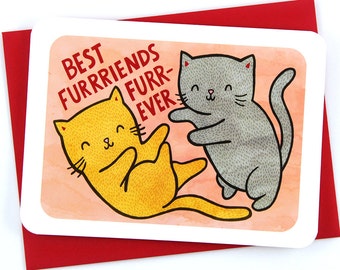Best Furrriends Furrever BFF Cats Card