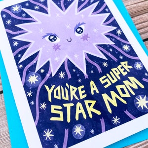 You're a Superstar Mom Cute Mothers day card for mom Celestial mothers day stars sweet mothers day card superstar gift for mom birthday image 2