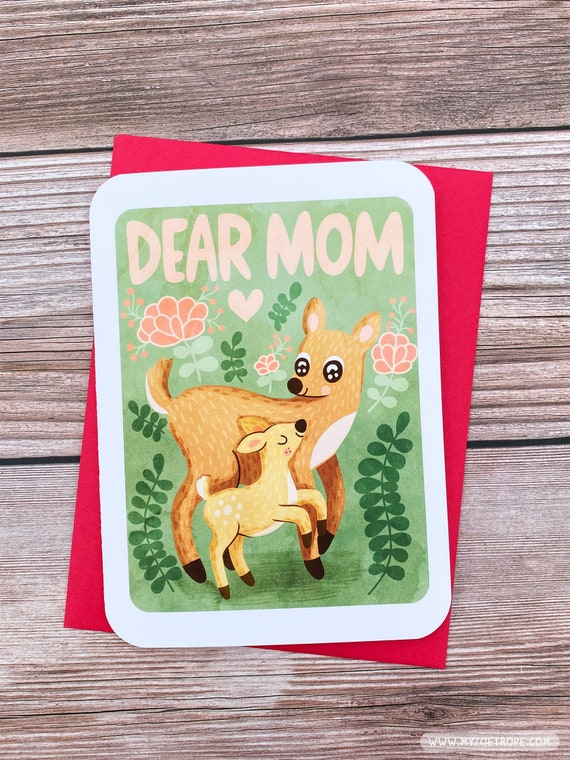 Deer Mom Mother's Day Card Deer Mom Mother's Day Card