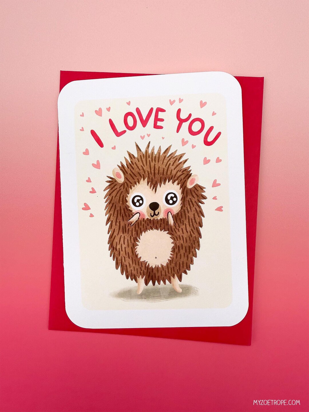 I Love You Hedgehog Card: Sweet Anniversary Card - Etsy