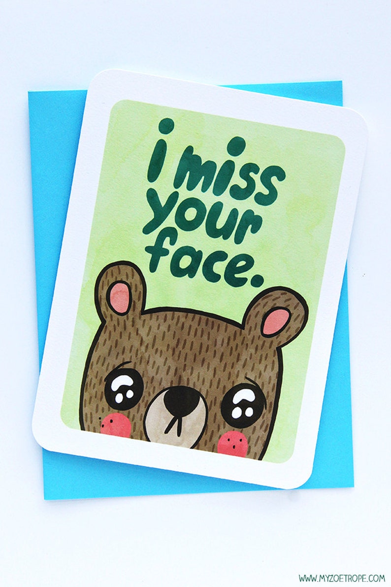 Missing you I Miss Your Face NOTECARD image 1