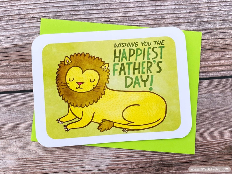 Regal Lion Father's Day Card for Dad Fathers day gift Funny fathers day card Dad appreciation card Sweet Fathers day card Grandpa card image 1