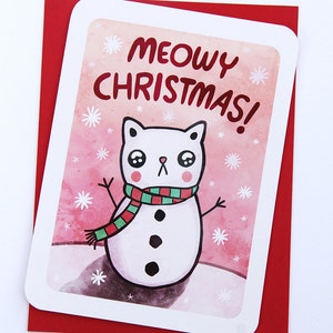 Carte de Noël chat miaou