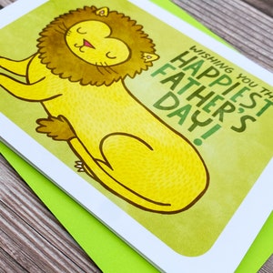 Regal Lion Father's Day Card for Dad Fathers day gift Funny fathers day card Dad appreciation card Sweet Fathers day card Grandpa card image 2