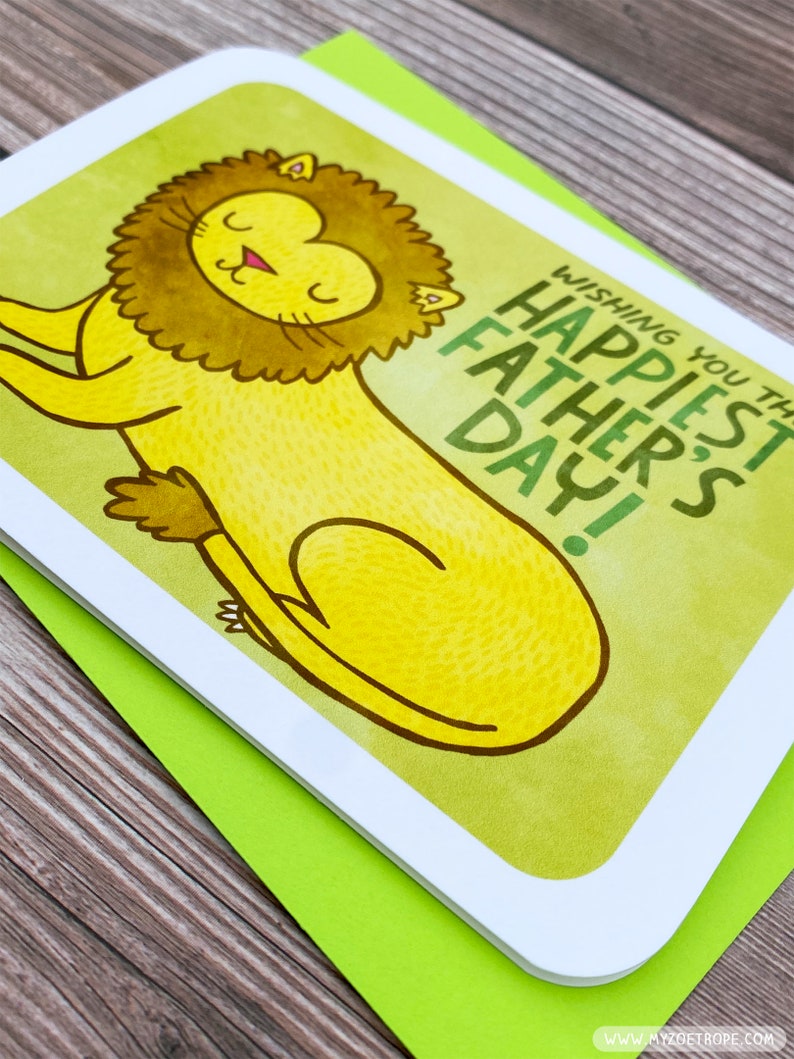 Regal Lion Father's Day Card for Dad Fathers day gift Funny fathers day card Dad appreciation card Sweet Fathers day card Grandpa card image 2