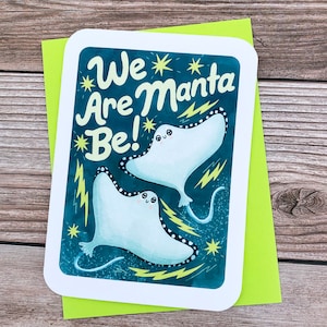 We are Manta Be Stingray - Leuke Valentijnsdag kaart grappige liefdeskaart vriendje kaart voor vriendin verjaardag kaart punny valentijn woordspelingen