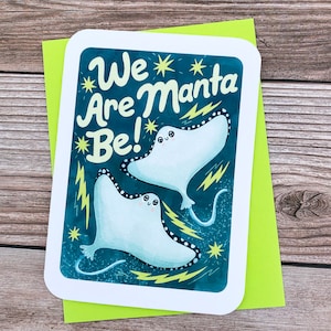 We are Manta Be Stingray Cute Valentines day card funny love card boyfriend card for girlfriend anniversary card punny valentine puns image 1