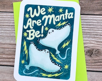 Carte de Saint-Valentin We are Manta Be Ray : Punny Love