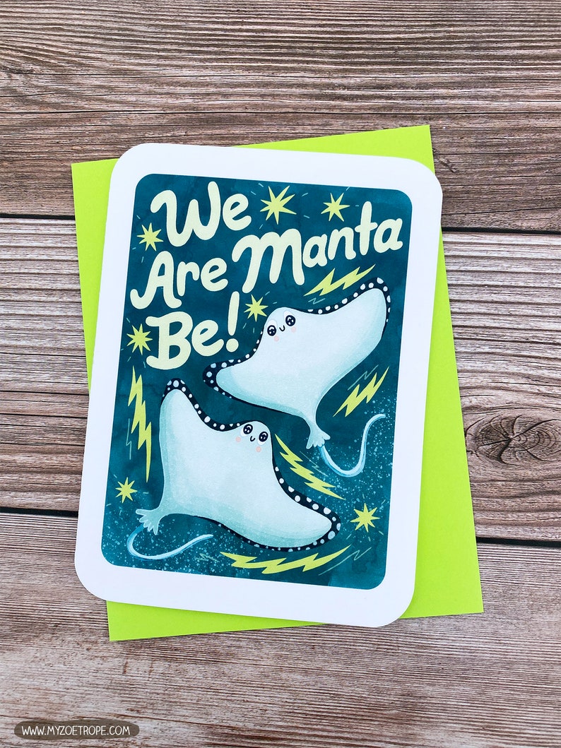 We are Manta Be Stingray Cute Valentines day card funny love card boyfriend card for girlfriend anniversary card punny valentine puns image 1