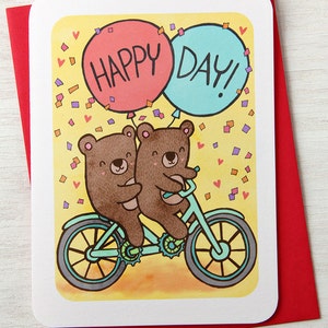 Happy Day - Hochzeit Verlobungs Karte - Gender Neutral